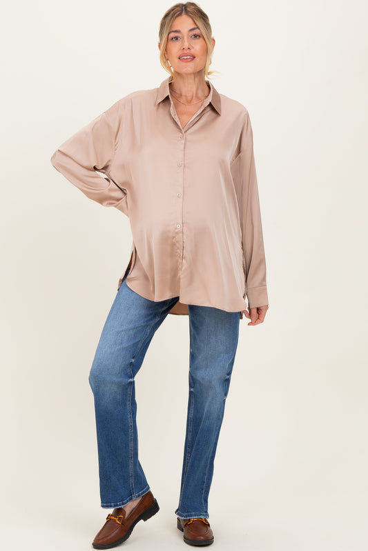 Blue Relaxed Straight Leg Maternity Jeans