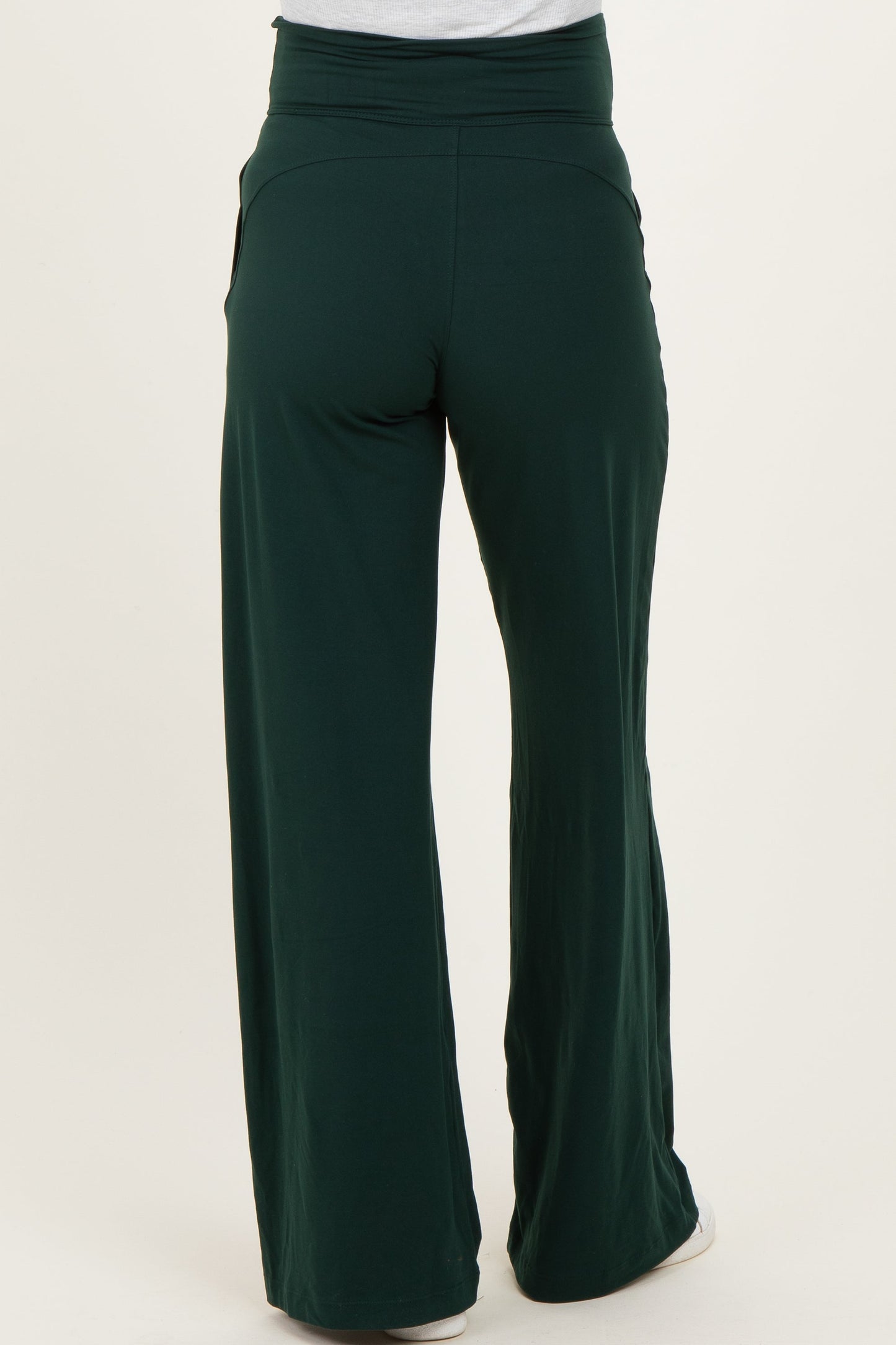 Forest Green Crossover Waist Active Wide Leg Maternity Pant