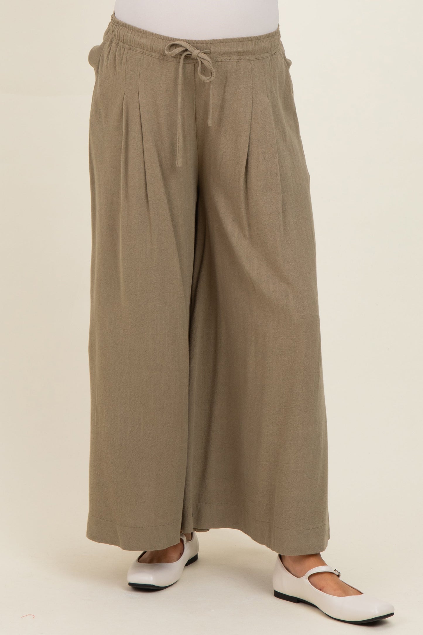 Cactus Elastic Waist Wide Leg Culottes Maternity Pants