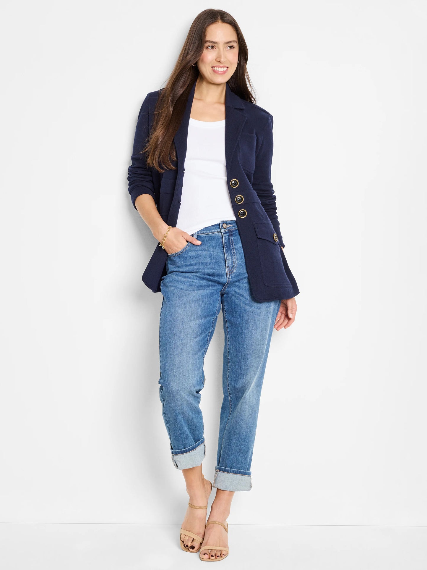 Mid Rise Girlfriend Jeans