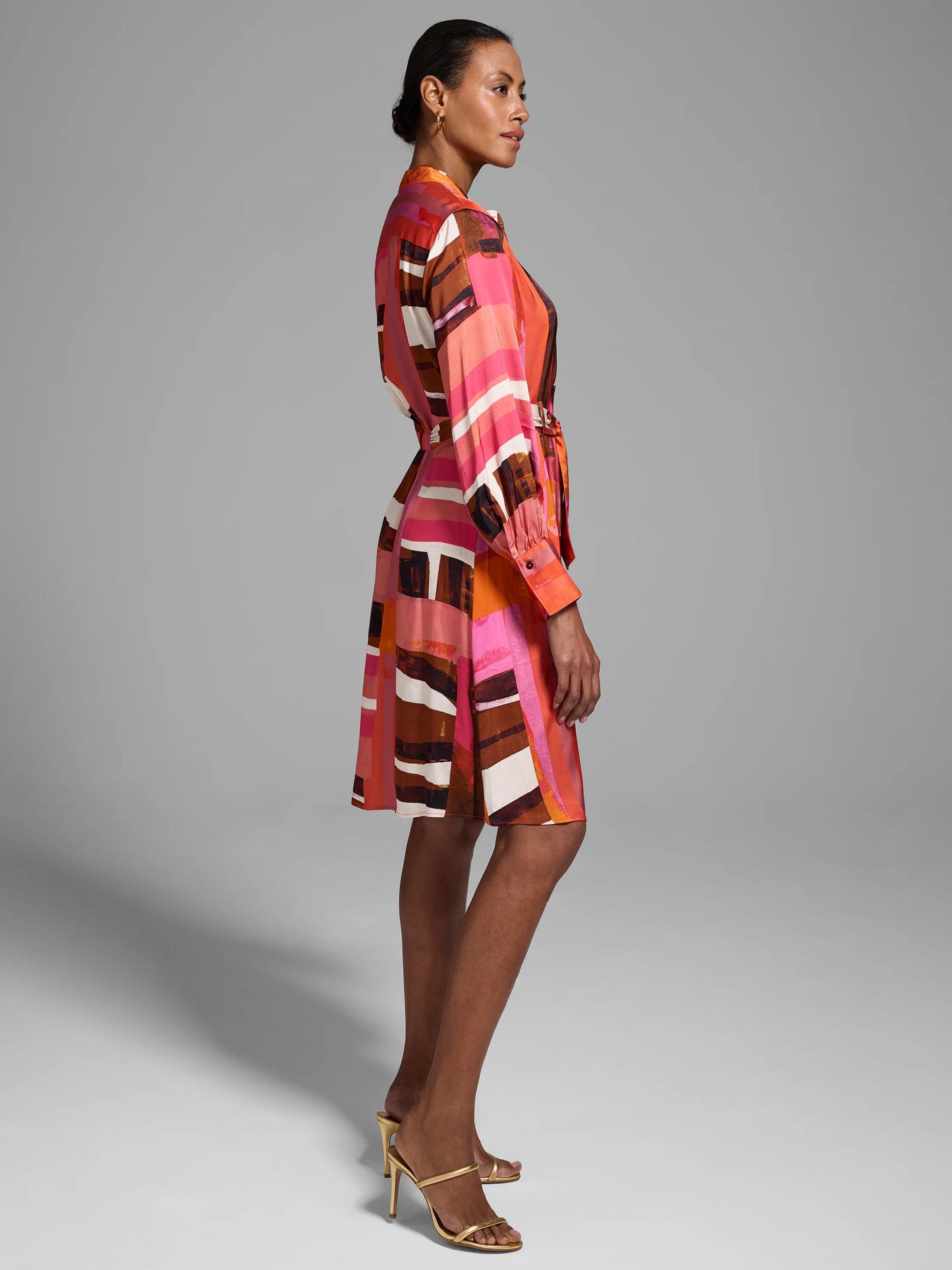 Gold Label Artful Blocks Glossy Shirtdress