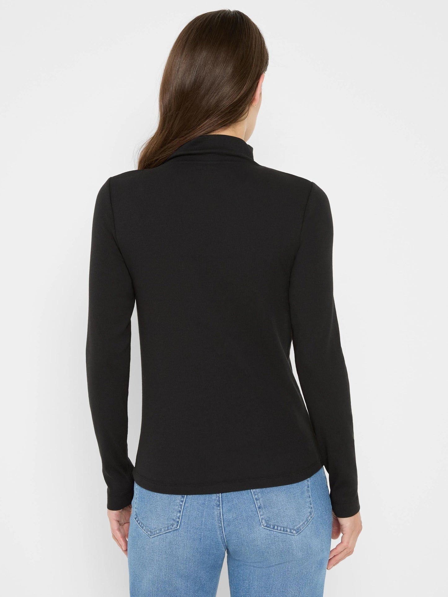 Perfect Knit Rib Long Sleeve Mock Tee