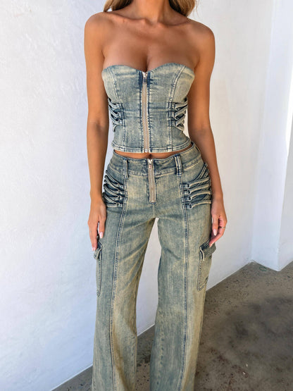 Joelle Cargo Pants Denim