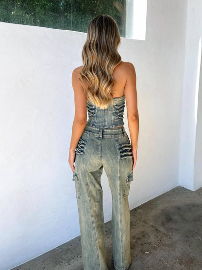 Joelle Cargo Pants Denim