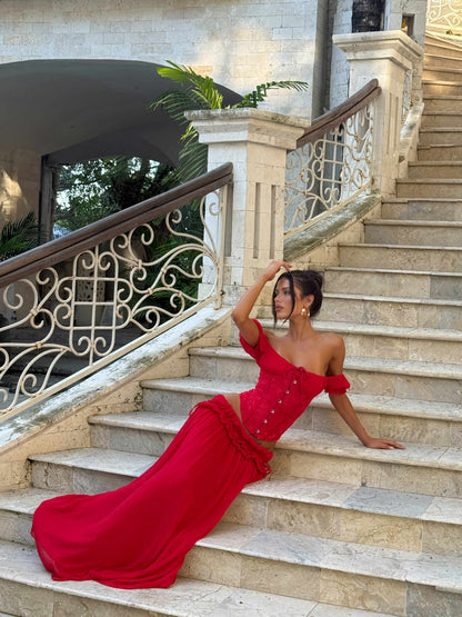 Lubela Maxi Skirt Red