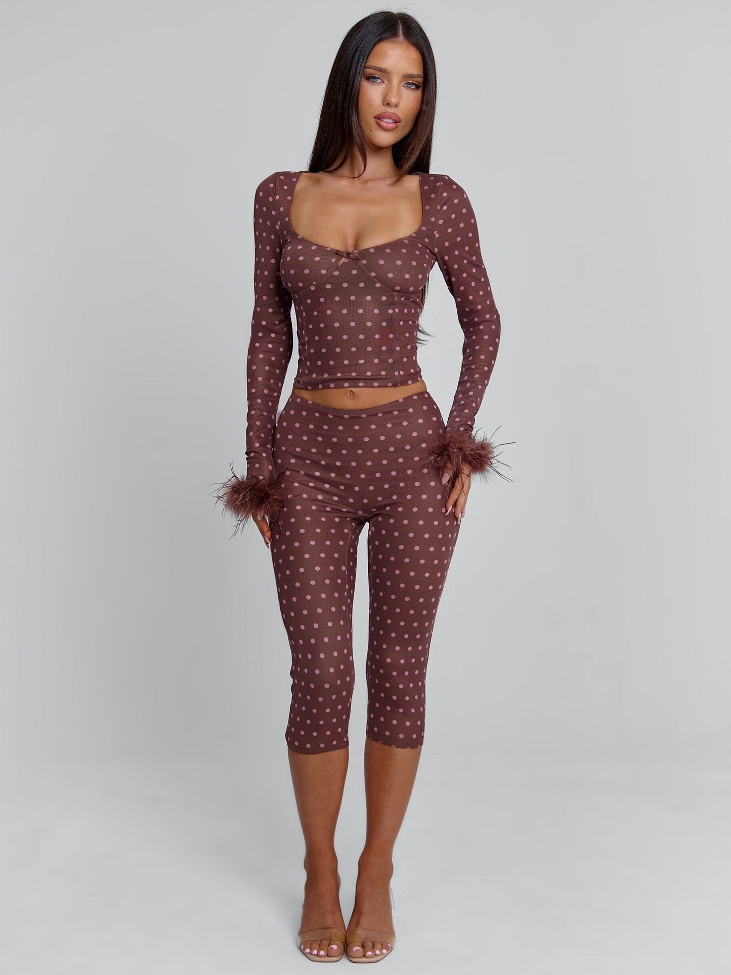Mahria Top Brown Polka Dot