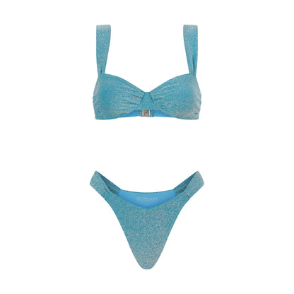 Malta Bikini Bottom Teal Shimmer