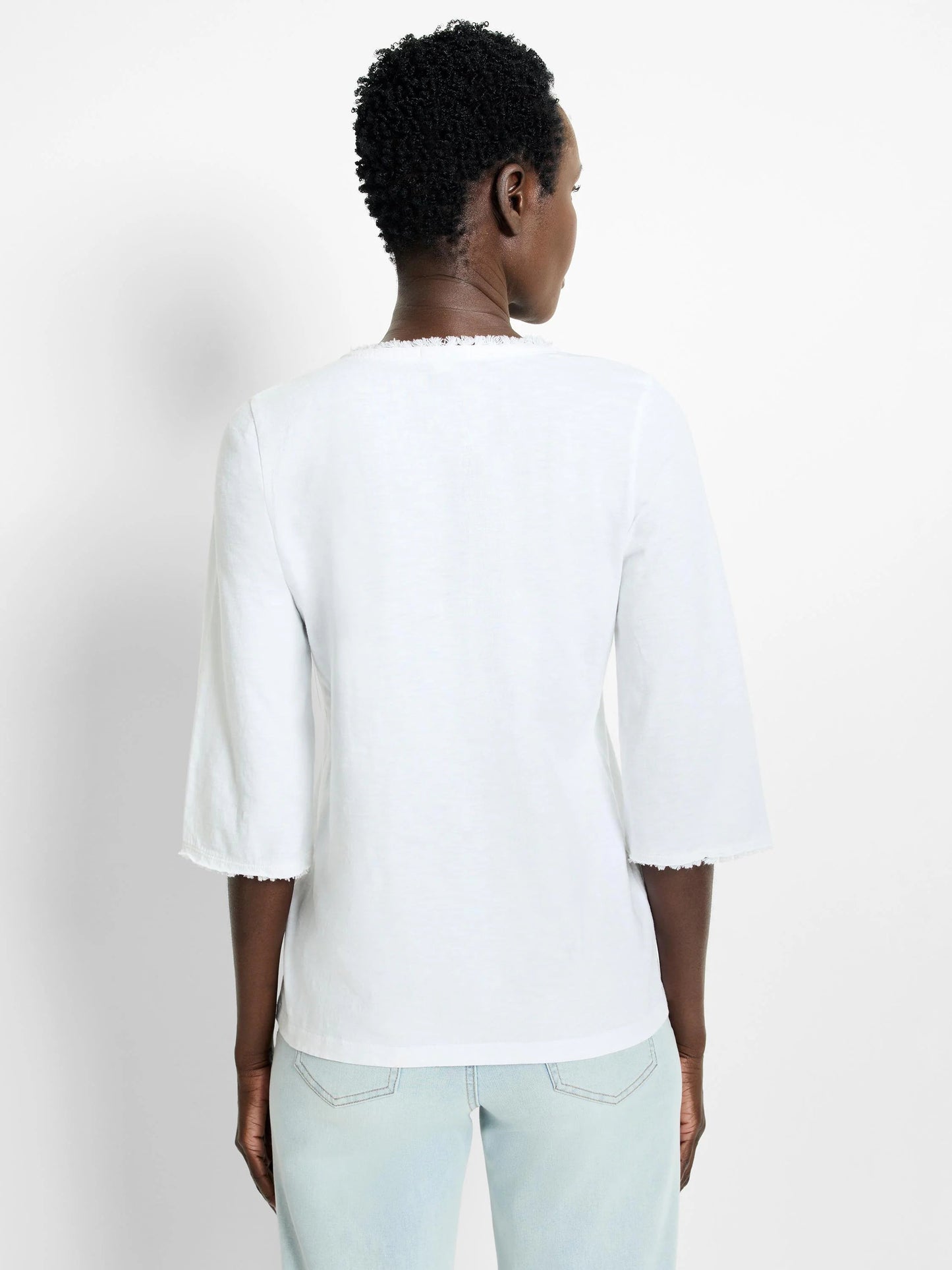 NZT 3/4 Sleeve Fringe Tee