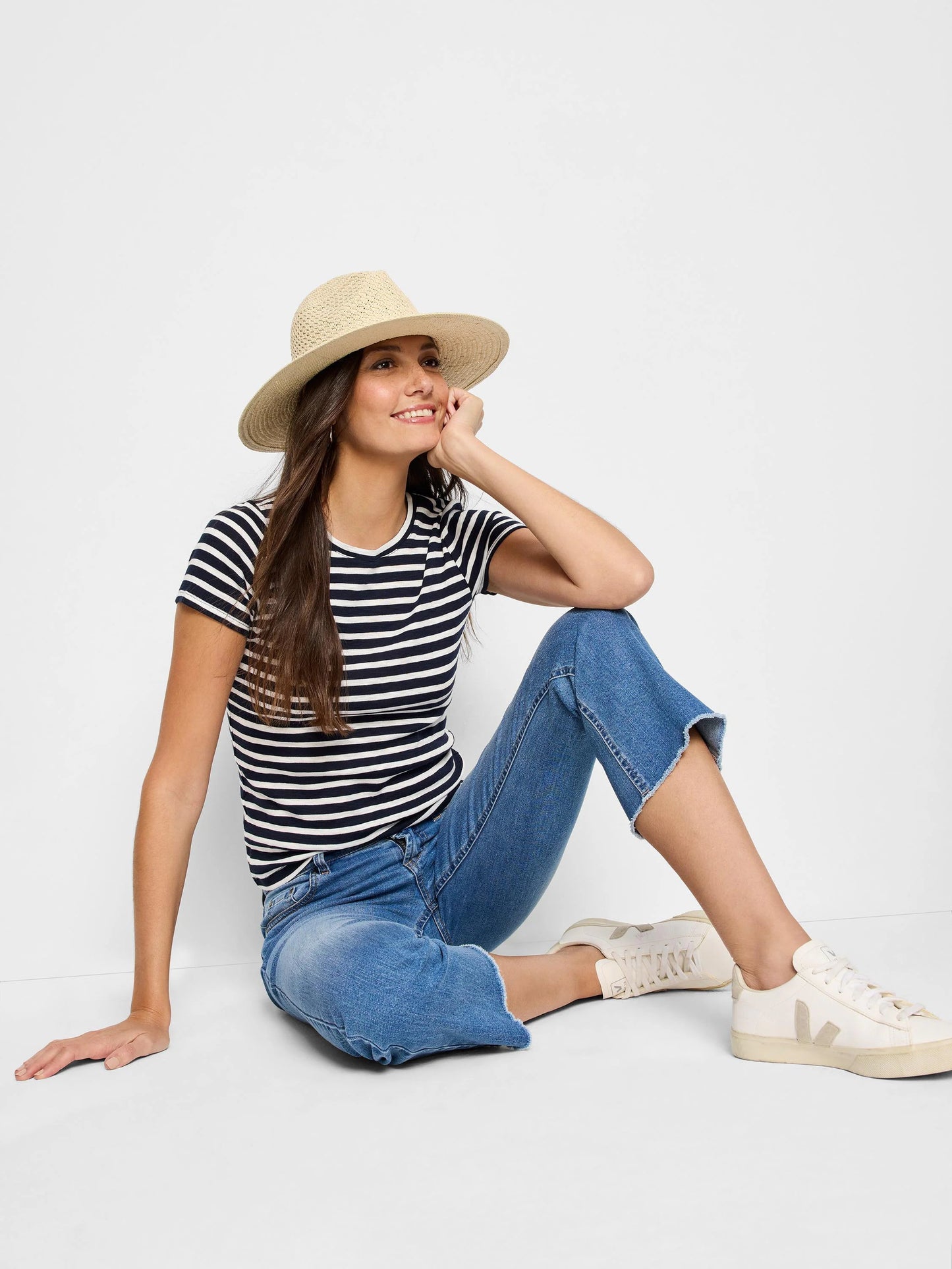 NZT Short Sleeve Stripe Crew Neck Tee