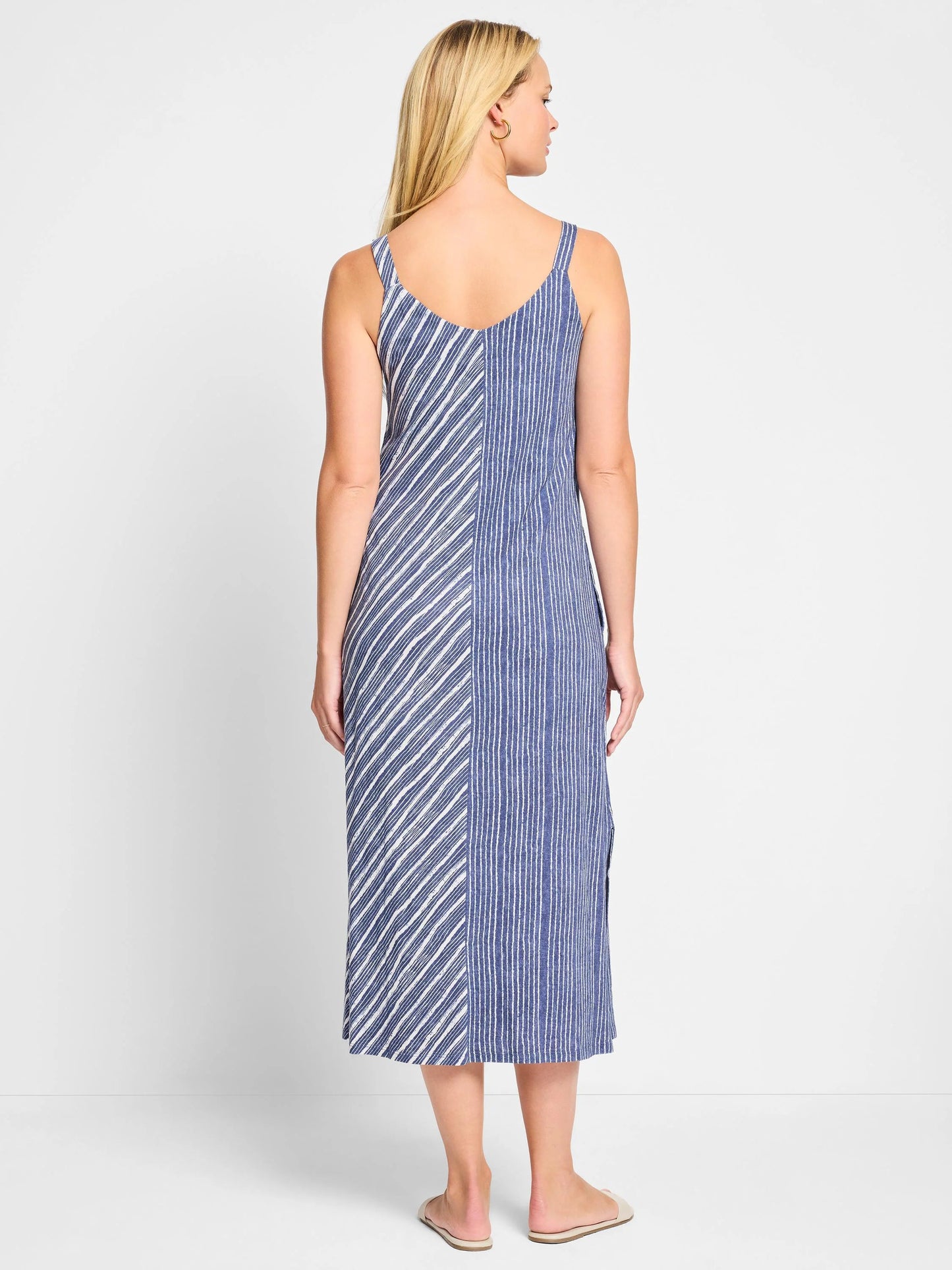 NZT Mixed Stripe V-Neck Tank Dress