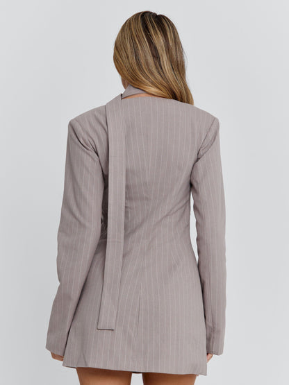 Rehnee Blazer Grey Pinstripe