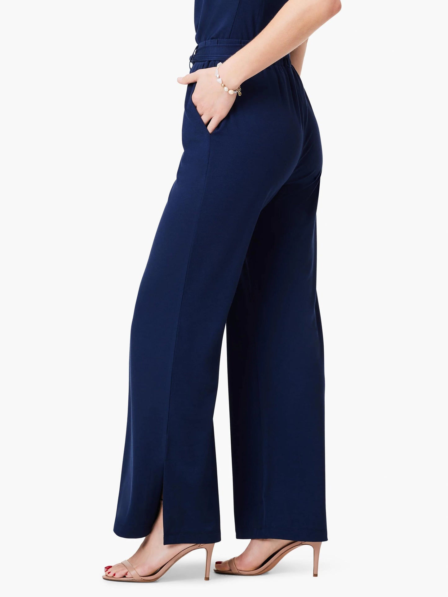 Wide Leg Polished Jersey Pant