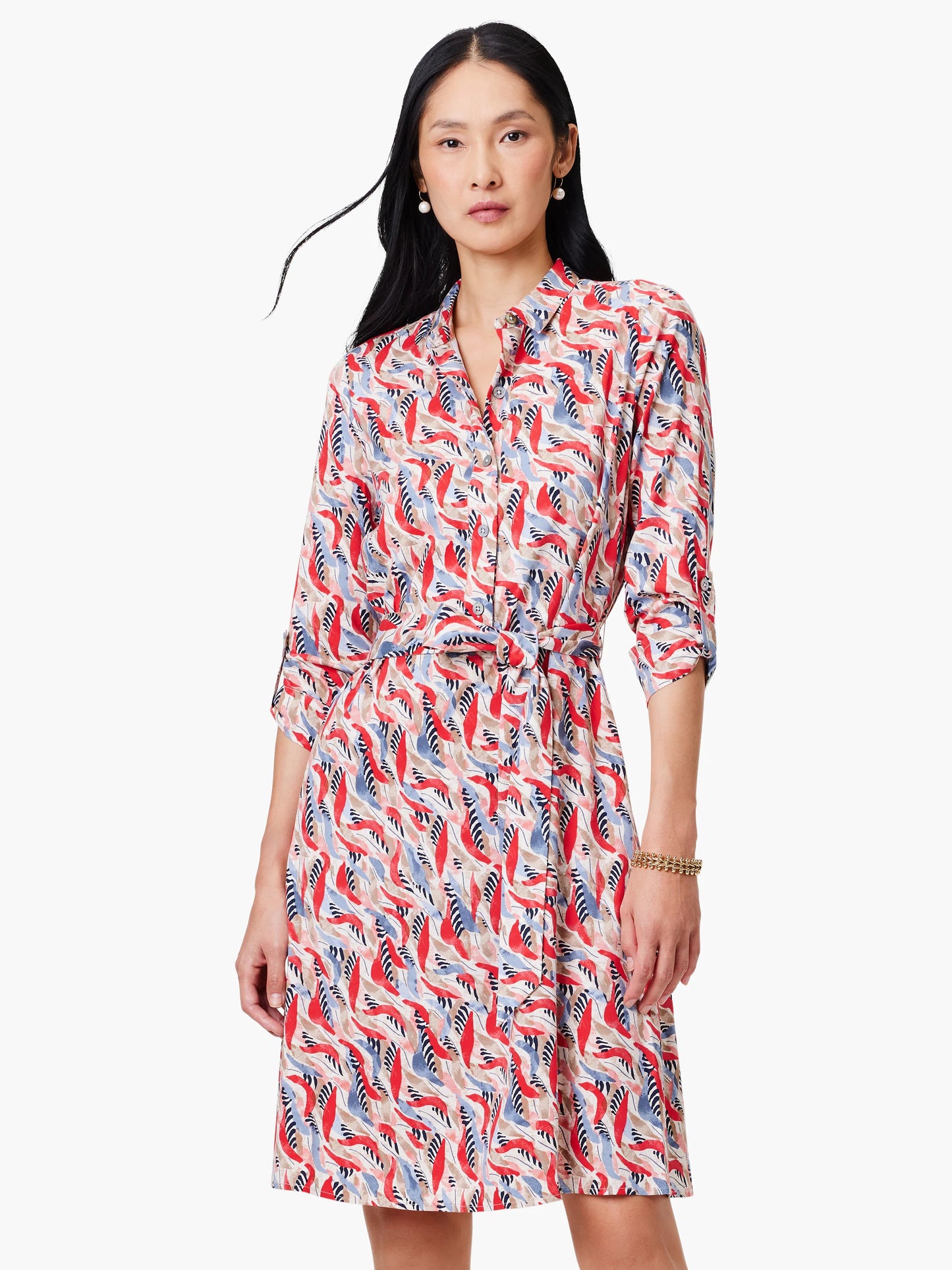 Coral Waves Live In Shirt Dress